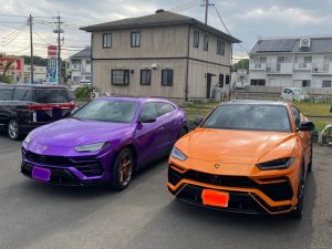 ランボルギーニウルラッピング完成パープルウルス