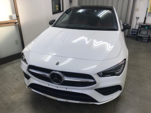 メルセデスベンツclaメッキ貼り施工フロントリップ完成