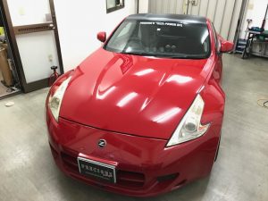フェアレディーZ（Z34）ルーフラッピング　カーボンブラック施工後完成