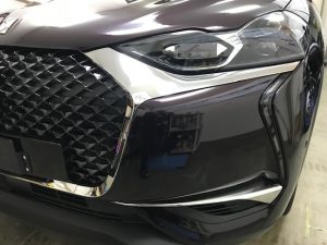 DS3クロスバックメッキパーツラッピングフロント施工前