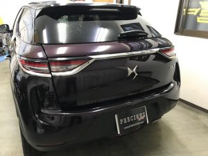 DS3クロスバックメッキパーツラッピングリア施工前