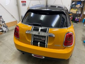 ミニ５ドアオリジナルストライプ貼り完成リア