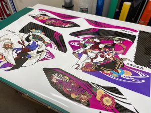 カワサキニンジャ1000sxフルラッピング出力後フィルム全体