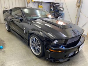 フォードマスタングオリジナルパイソン柄ストライプ施工前横
