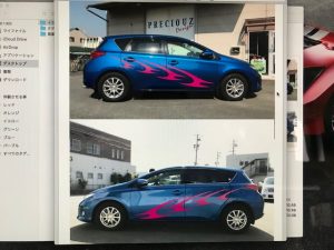 トヨタオーリスバイナルグラフィックス施工前デザイン合成画像
