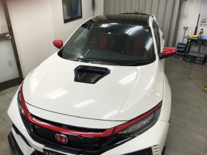 ホンダシビックタイプＲルーフラッピング完成全体前