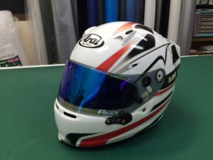 アライSK-6ヘルメットラッピングカラーサンプル貼り