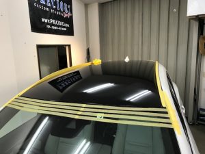 mazdacx-8マツダcx−８ルーフラッピングフィルム追い込んだ左右カット