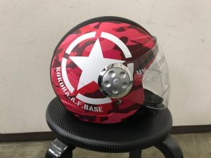 ヘルメットラッピング子供用ヘルメット迷彩カラー完成右