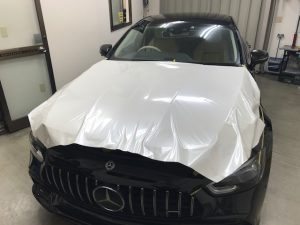 メルセデスAMGGT53ツートンラッピング施工ボンネット